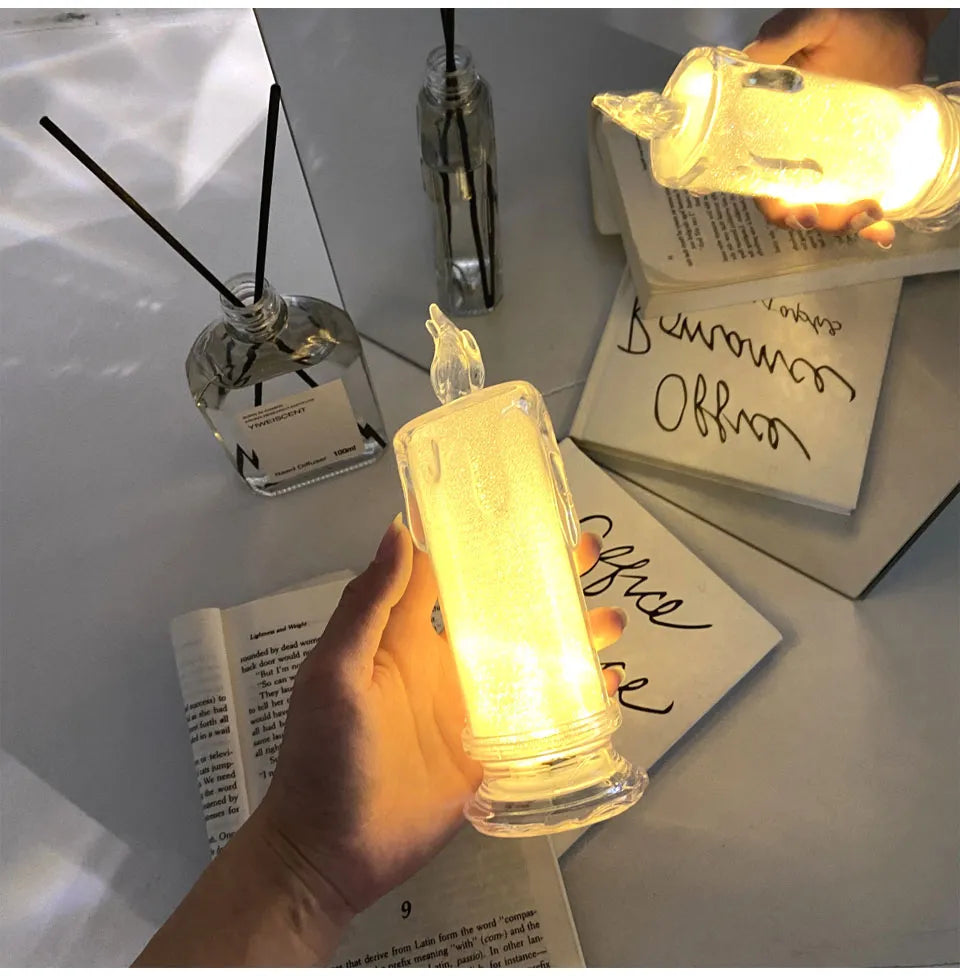 LED Glowing Crystal Candle